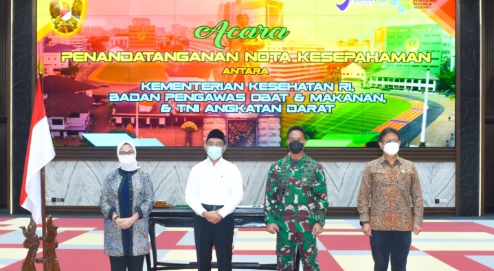 Menkes, KASAD, dan Kepala BPOM Tandatangani Nota Kesepahaman Penelitian