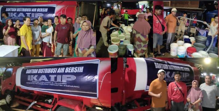 Dampak Bencana Masih Terasa, IKATIP Bantu Distribusi Air Bersih Warga Kota Padang